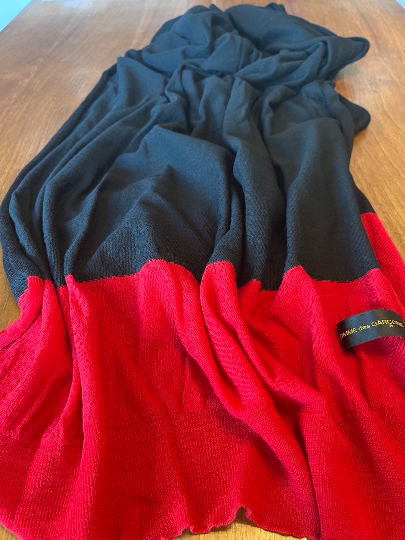 【COMME des GARCONS】ロングストール 赤×黒