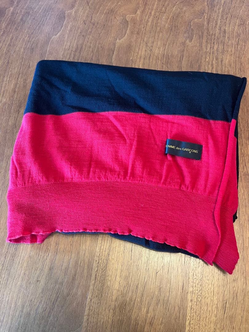 【COMME des GARCONS】ロングストール 赤×黒