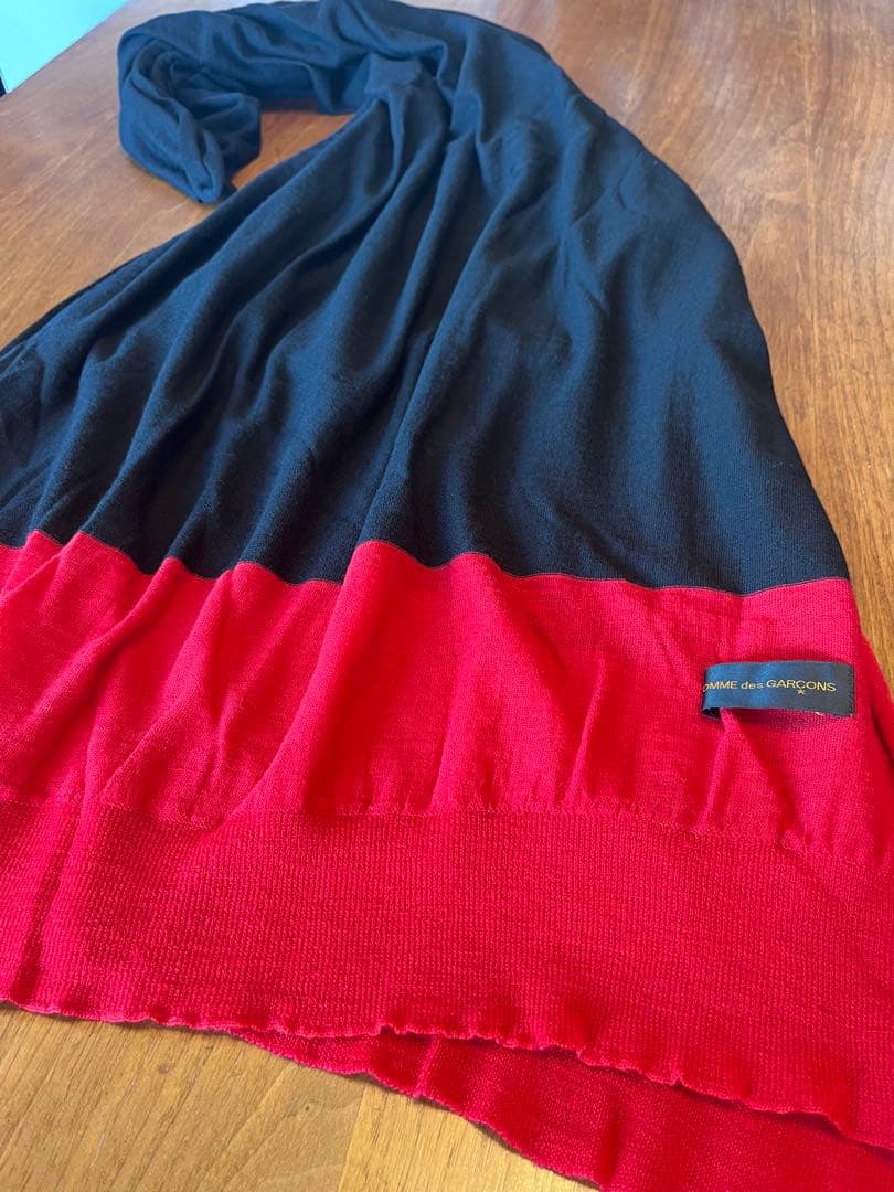 【COMME des GARCONS】ロングストール 赤×黒
