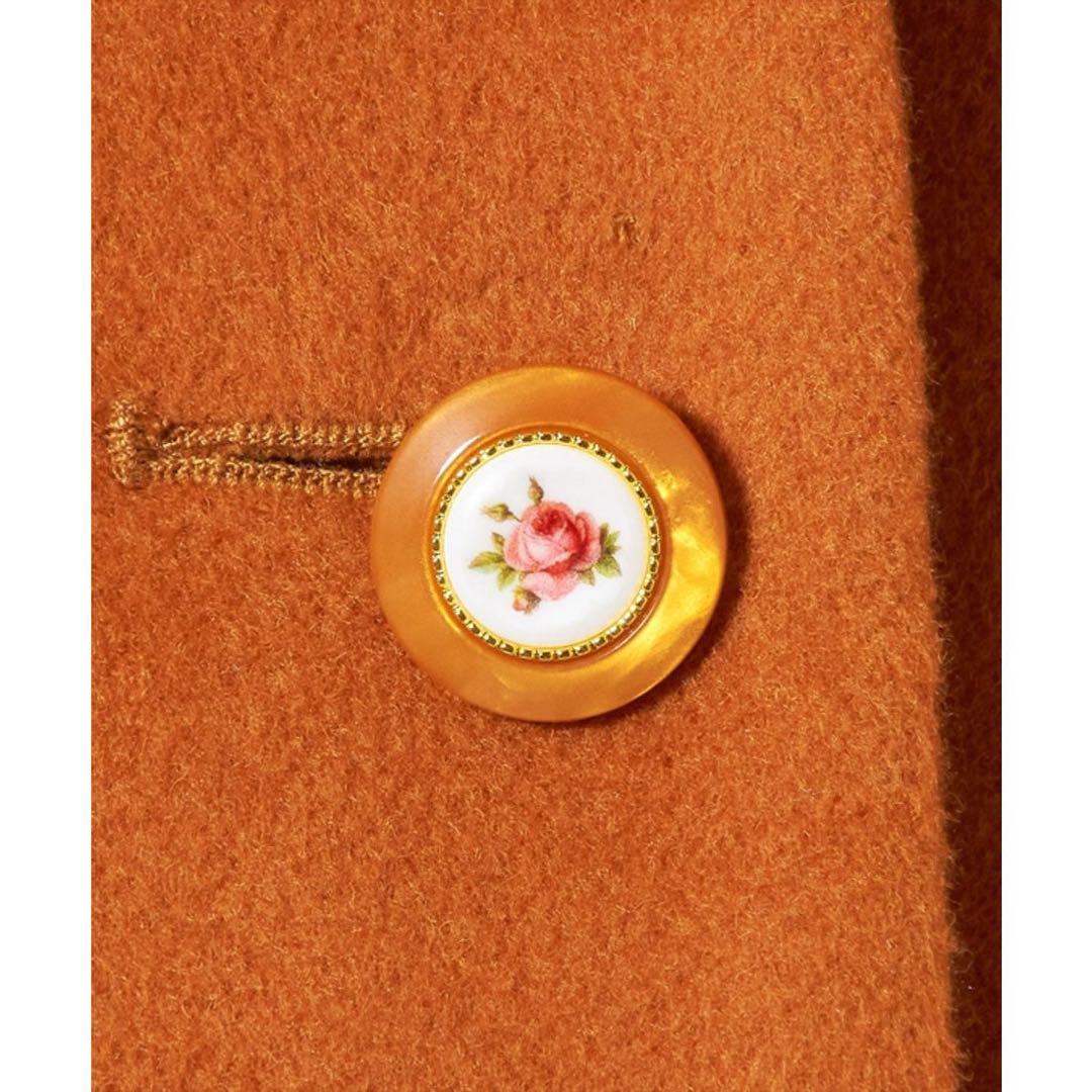 an another angelus ローズプリント釦レトロカラーコート