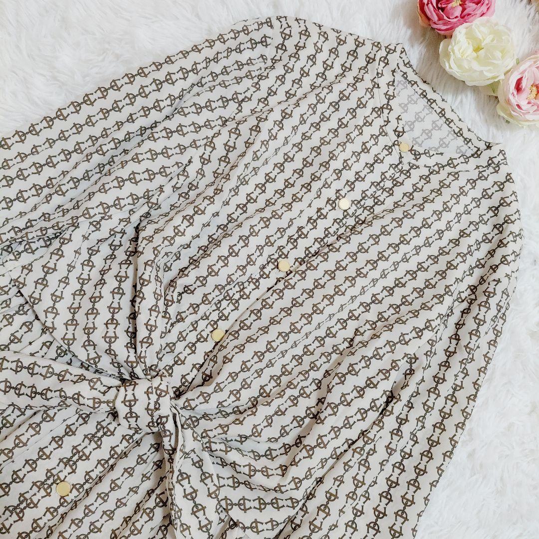 未使用級✨UNTITLED　ウエストリボン　Aライン　ワンピース　総柄　サイズ2