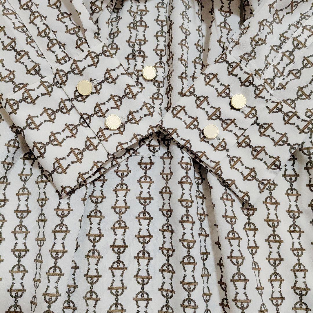 未使用級✨UNTITLED　ウエストリボン　Aライン　ワンピース　総柄　サイズ2