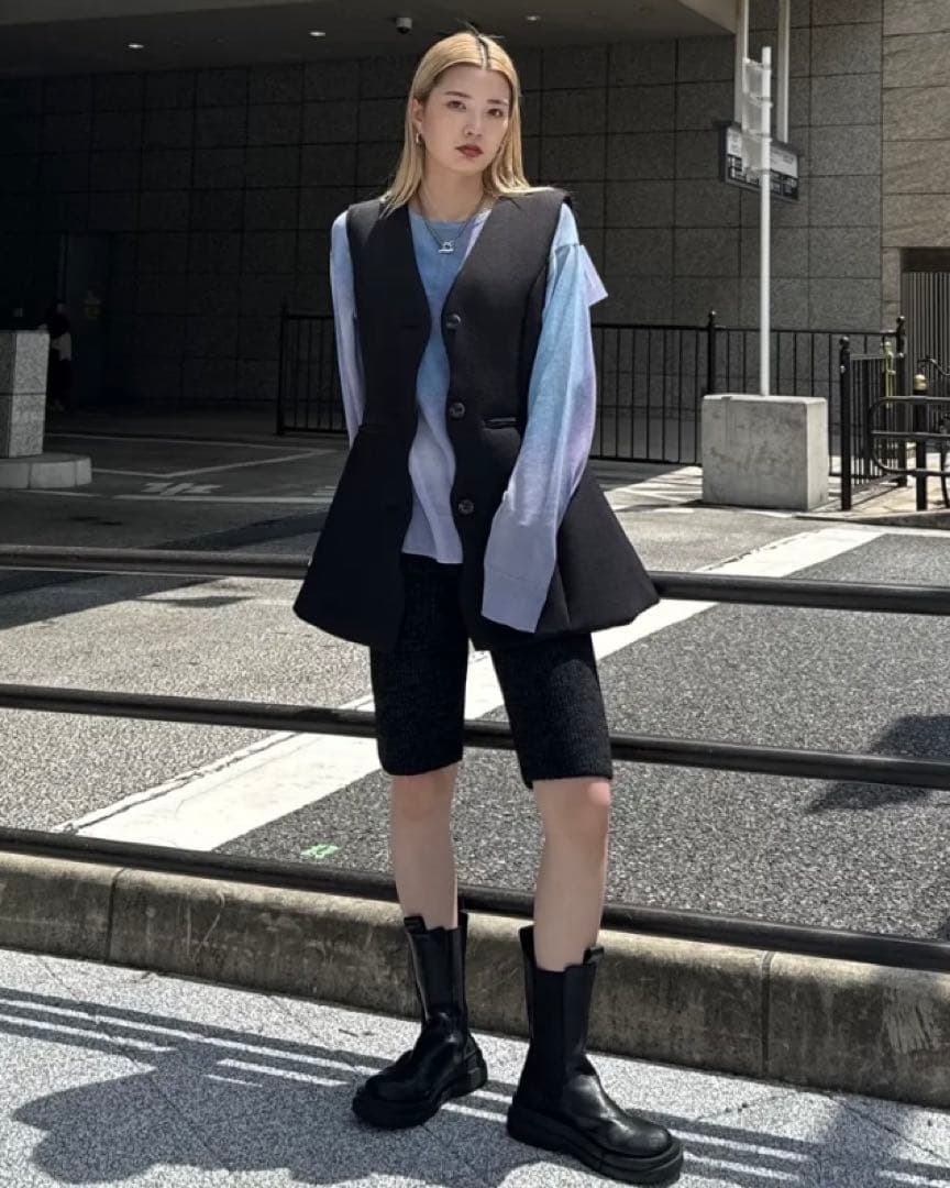 パンツ Ameri WAIST LOGO KNIT BIKER PANTS