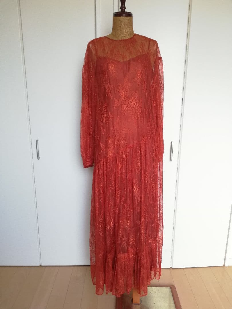 SALE 美品REKISAMI オレンジ　ロングワンピース　結婚式　パーティー
