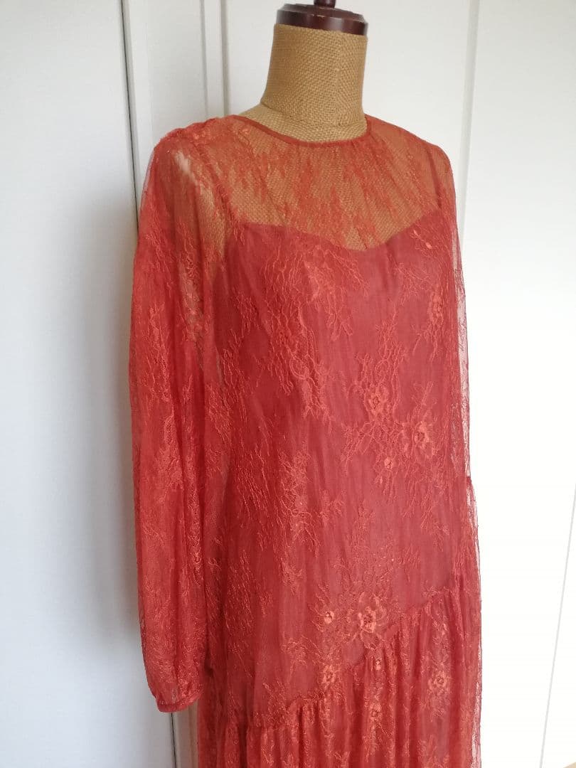 SALE 美品REKISAMI オレンジ　ロングワンピース　結婚式　パーティー