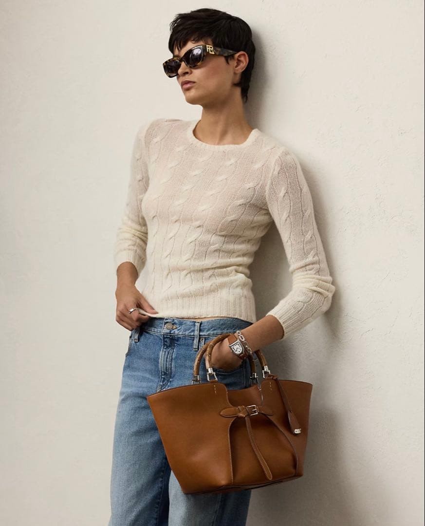 ぱ*だ様 Ralph Lauren【The Ralph カーフスキン トート】