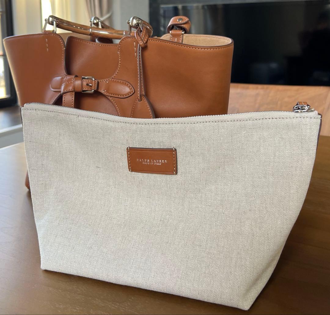 ぱ*だ様 Ralph Lauren【The Ralph カーフスキン トート】