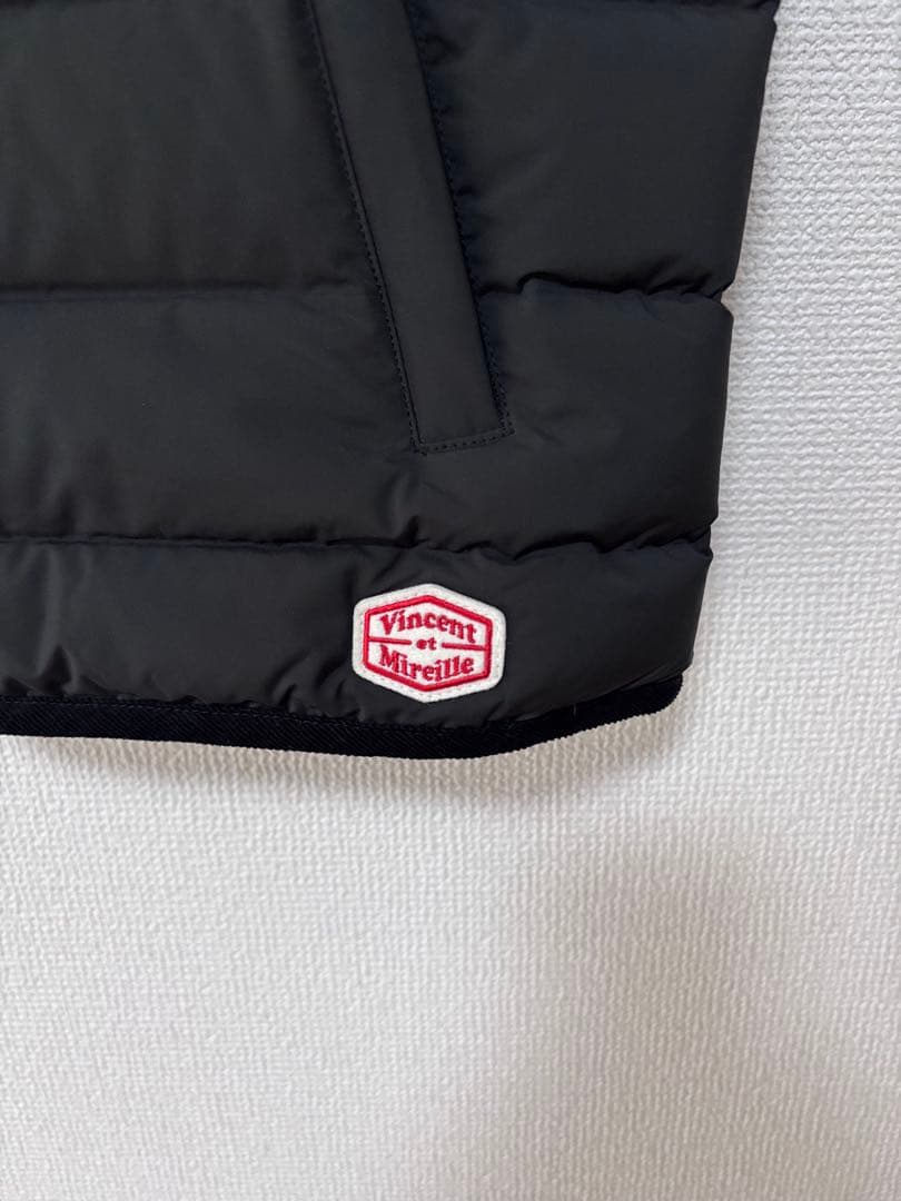ヴァンソンエミレイユ ステッチレス ダウン ベスト サイズ40 ブラック