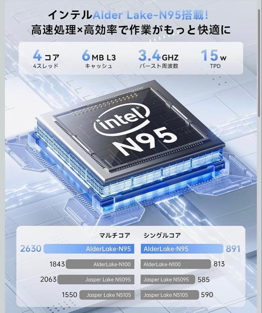 ミニpc a最新第12世代 n95 ミニpc動作より安定 2025新モデル