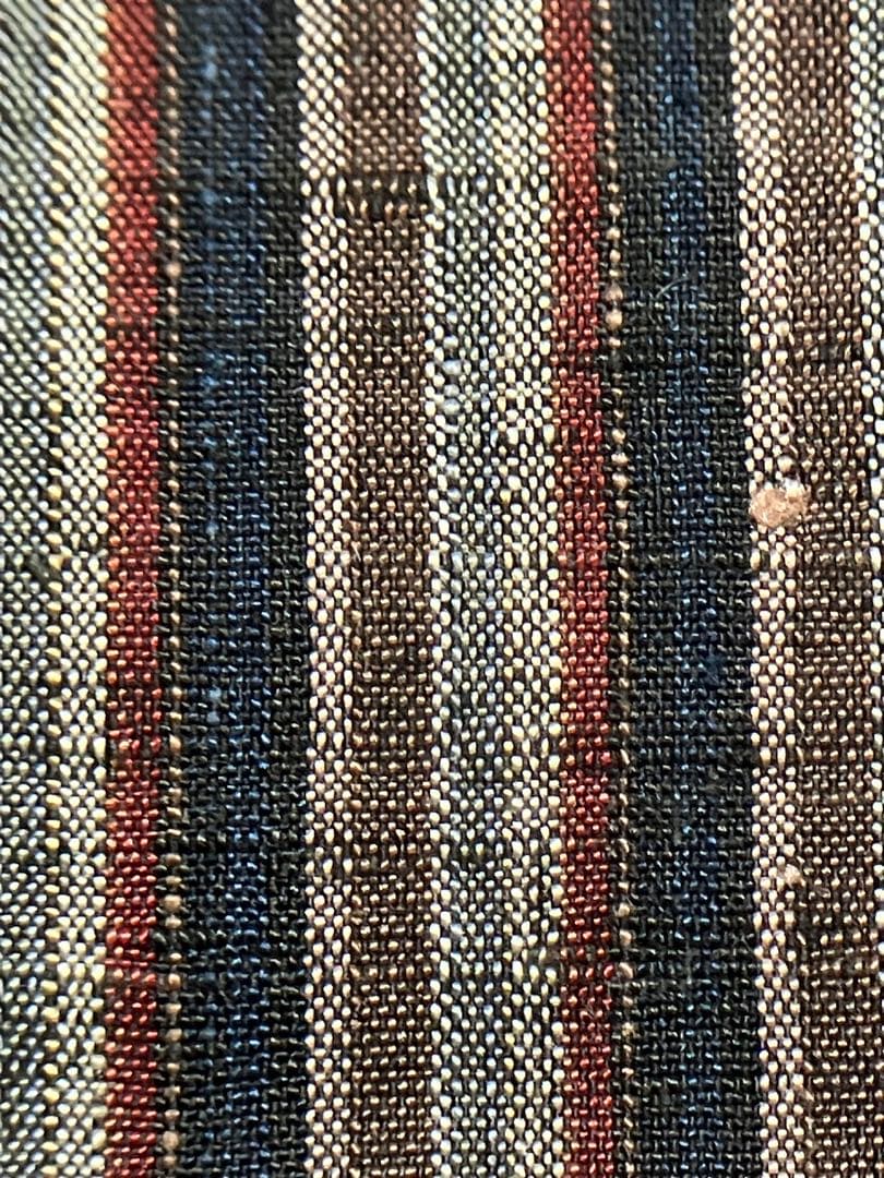 浦野理一 経節紬 小紋 正絹 縦縞 間道 イ6273