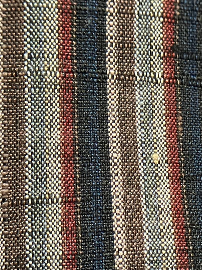 浦野理一 経節紬 小紋 正絹 縦縞 間道 イ6273