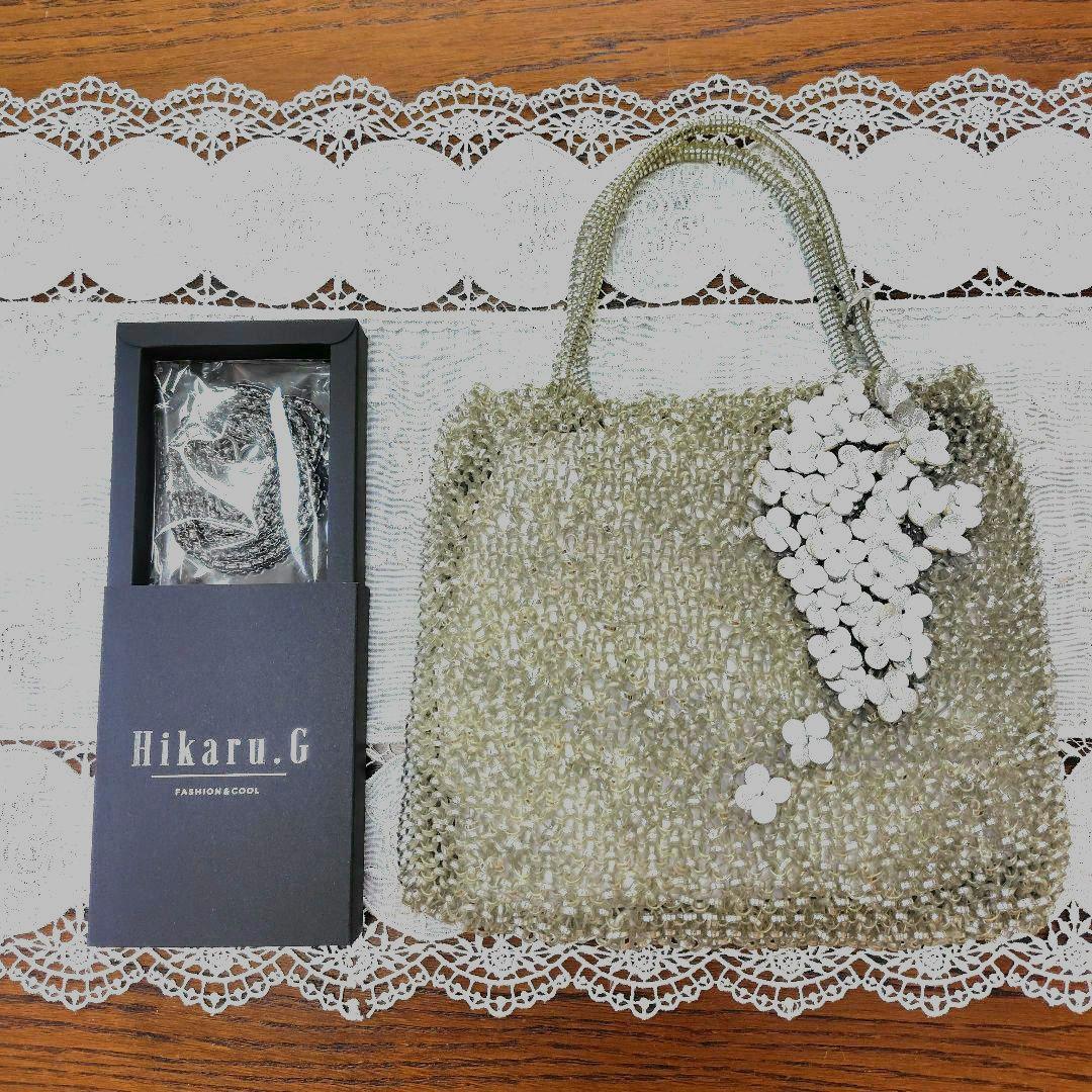 アンテプリマ　ワイヤーバッグミニ　フラワーモチーフ　（チェーン付）