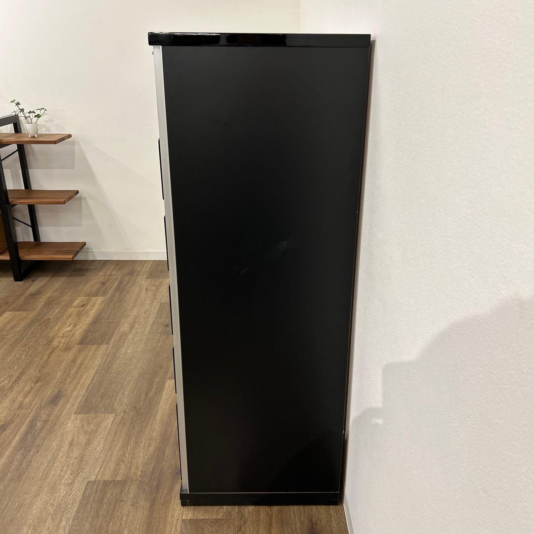 アウトレット品★黒いハイチェスト タンス 箪笥 整理タンス 開梱設置配送付