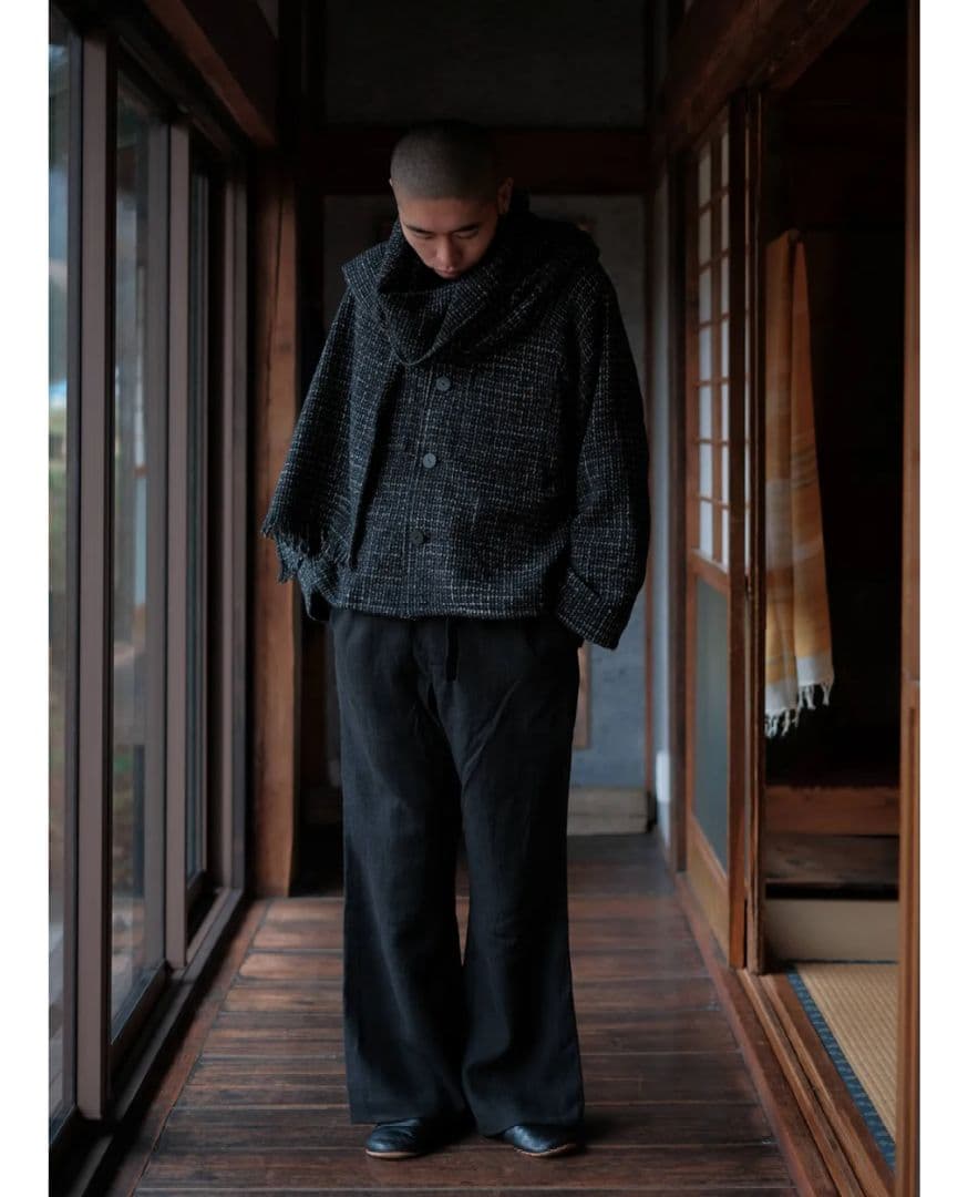 ziiin 稀少品 ホームスパン ウールツイードマフラー