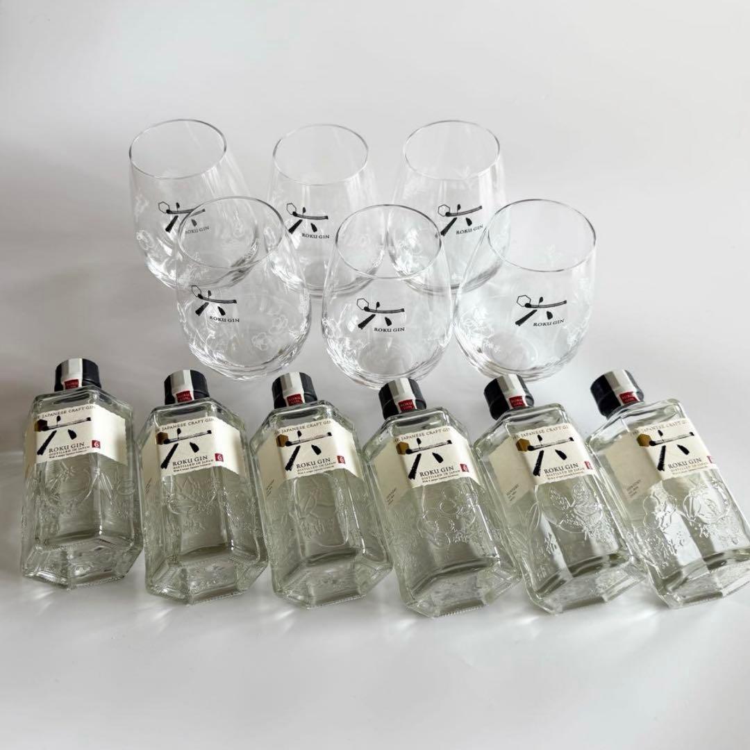 ROKU GIN 200ml 6本とグラス6個セット