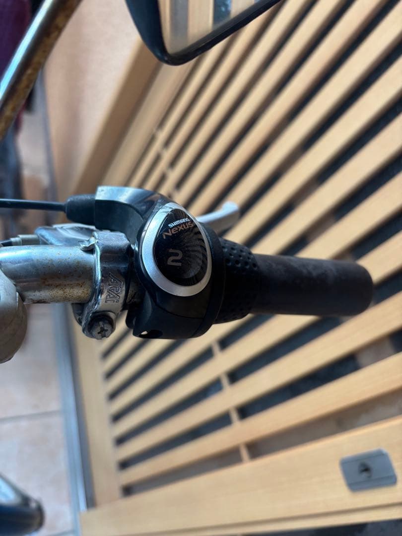 アサヒ購入シティサイクル 26インチ 内装2段変速 前後カゴ付き 自転車