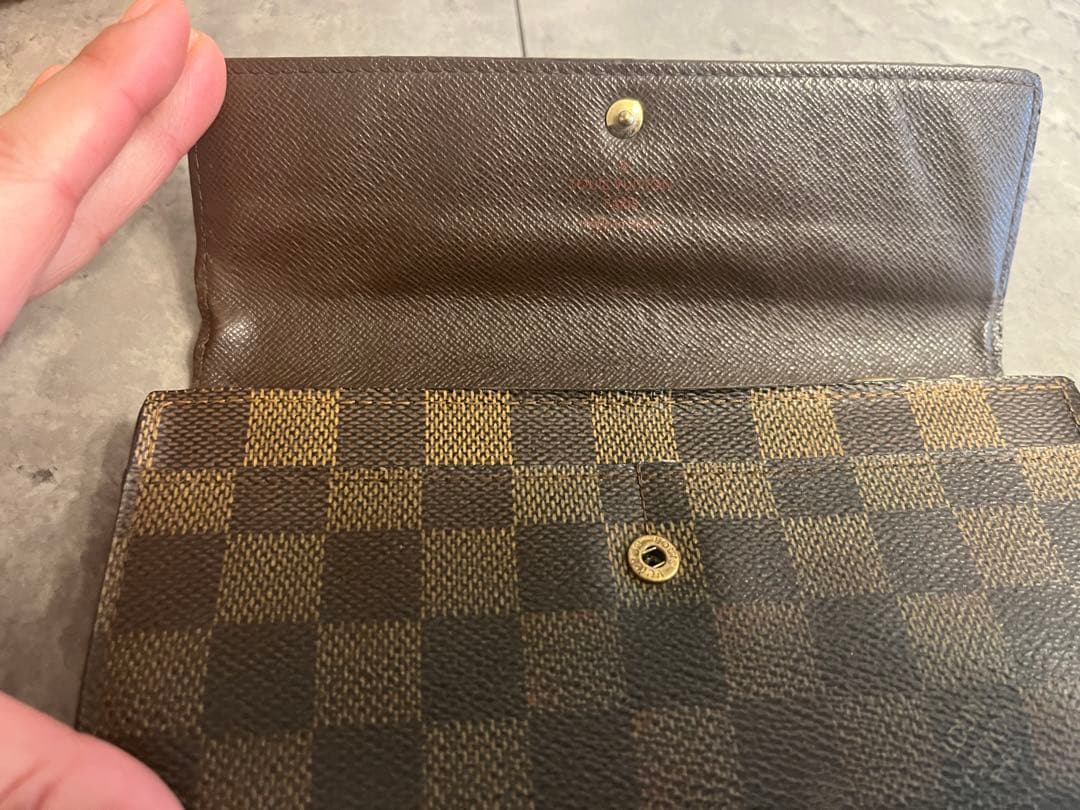 超美品ダミエ　ブラウンレザー長財布