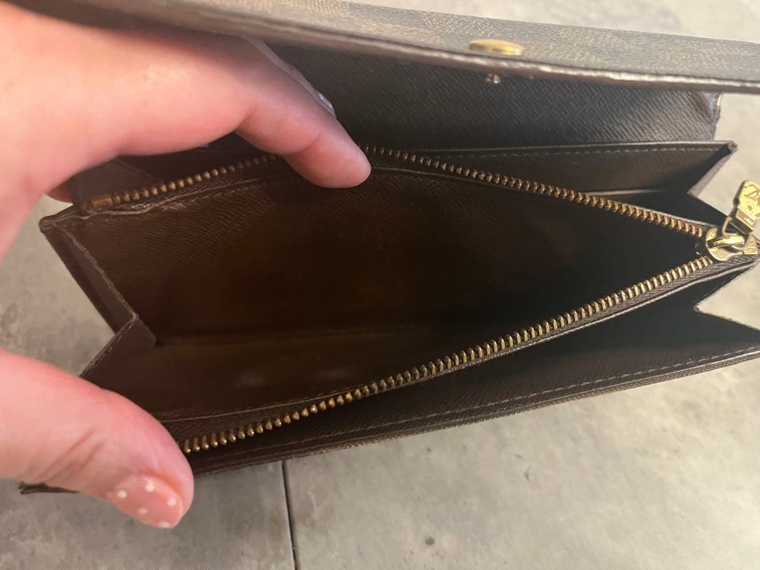 超美品ダミエ　ブラウンレザー長財布