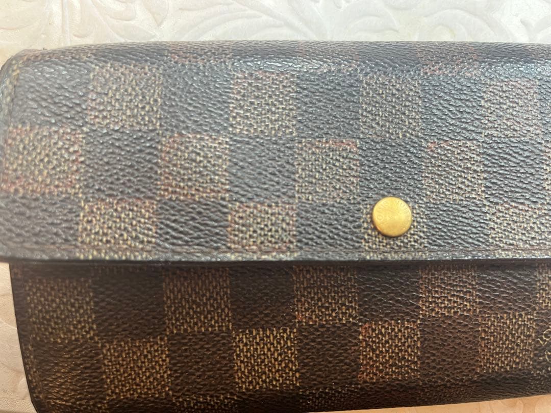 超美品ダミエ　ブラウンレザー長財布