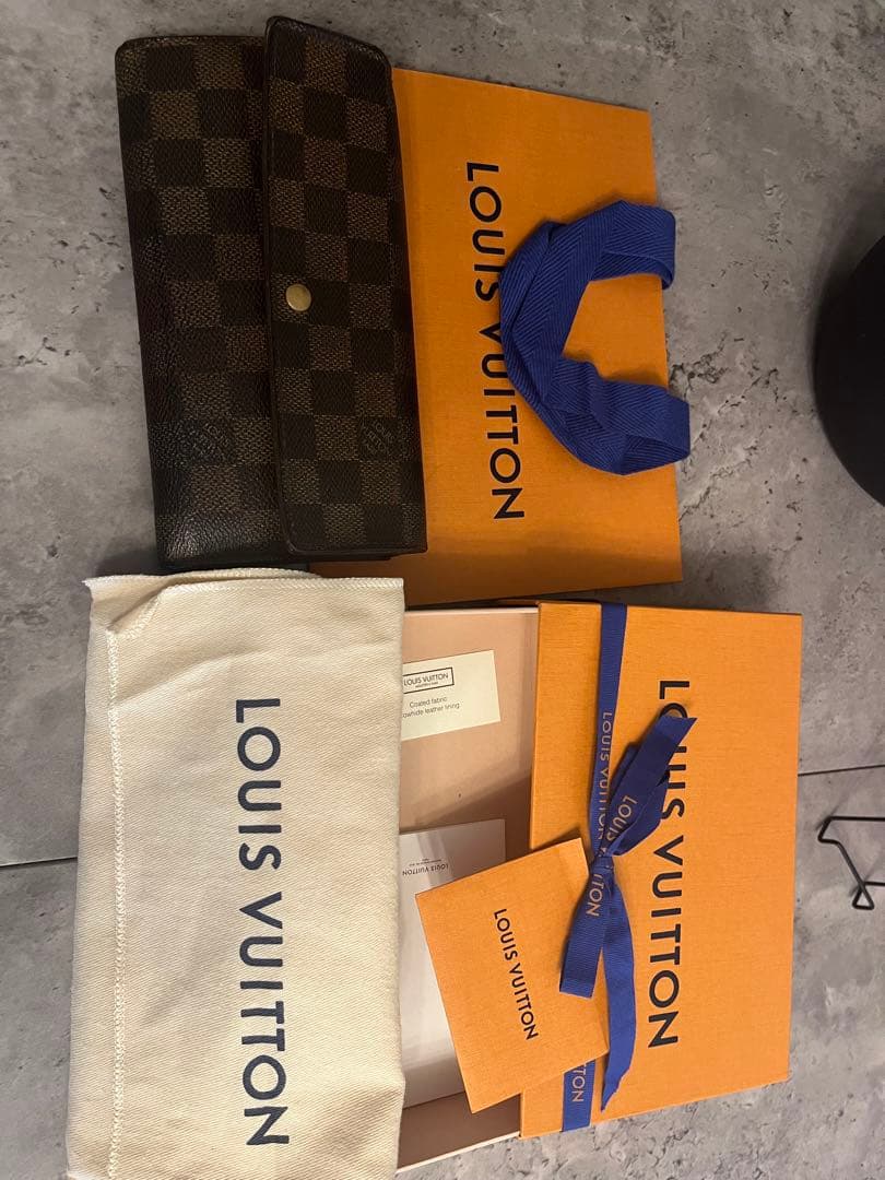 超美品ダミエ　ブラウンレザー長財布