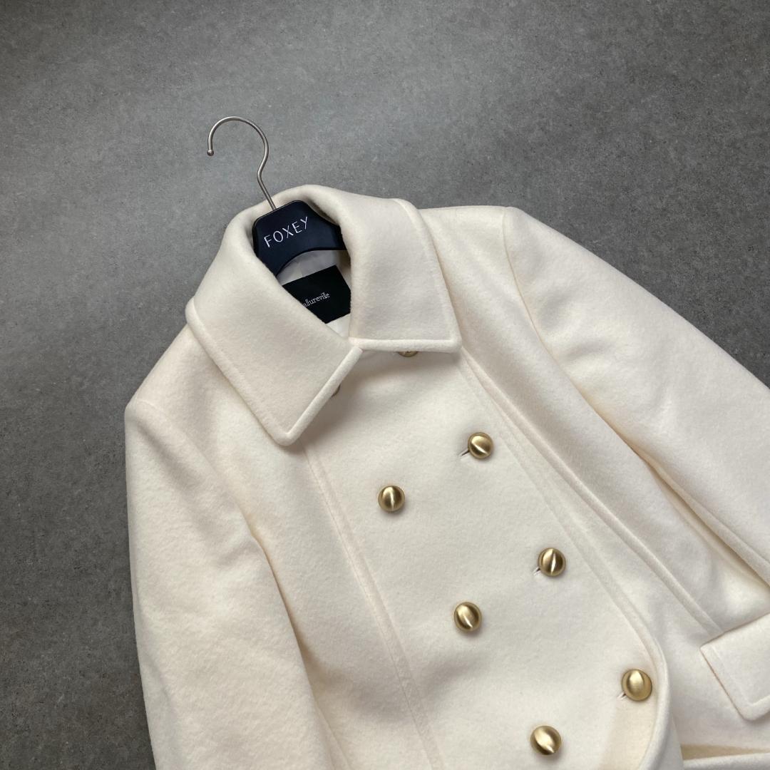 美品✨allureville ショートビーバーオフィサーコート オフホワイト2