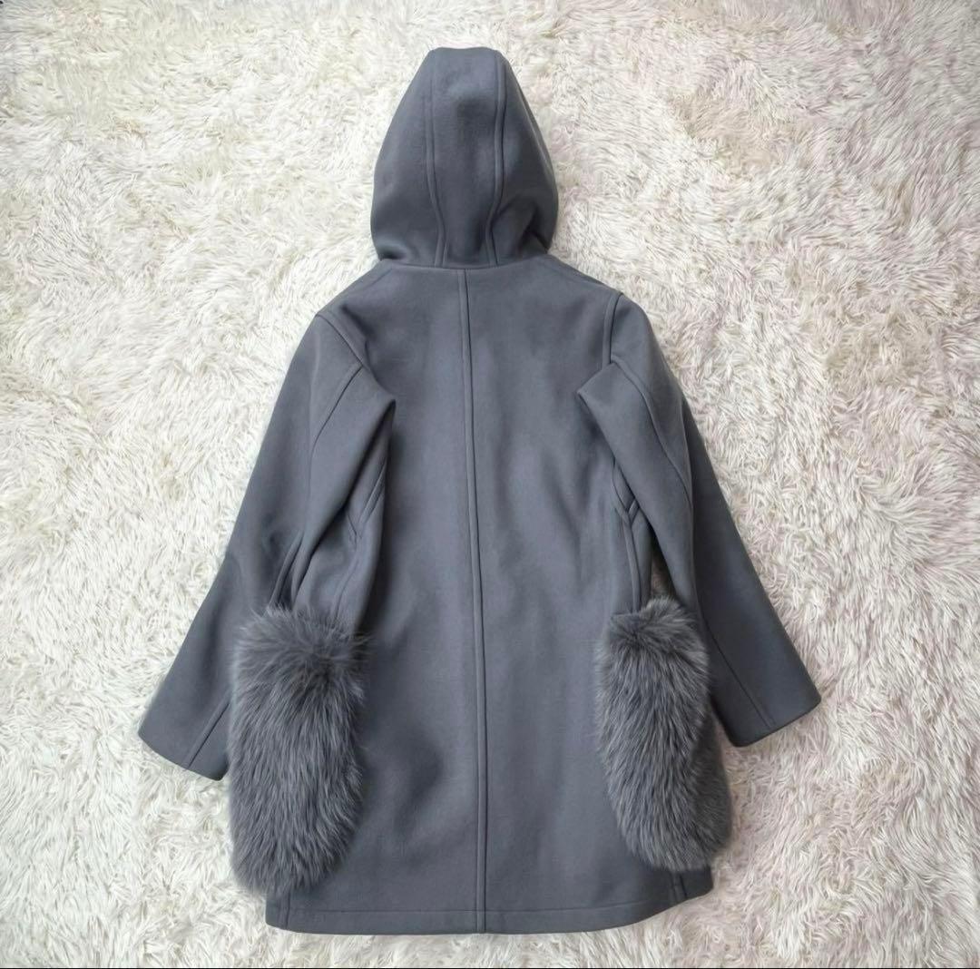 新春特価☆ドゥロワー ケヌキフードコート フォックスファーポケット ウール36