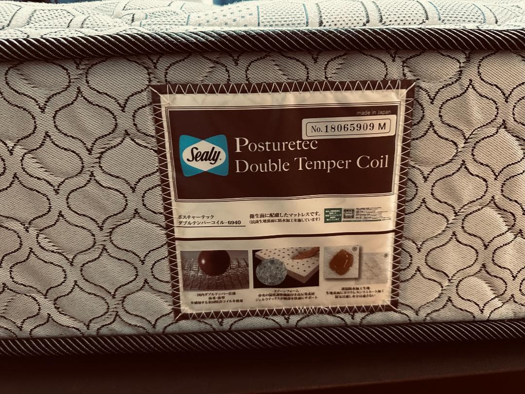 跳ね上げ式ベッド＋高級マットレス クイーンサイズ