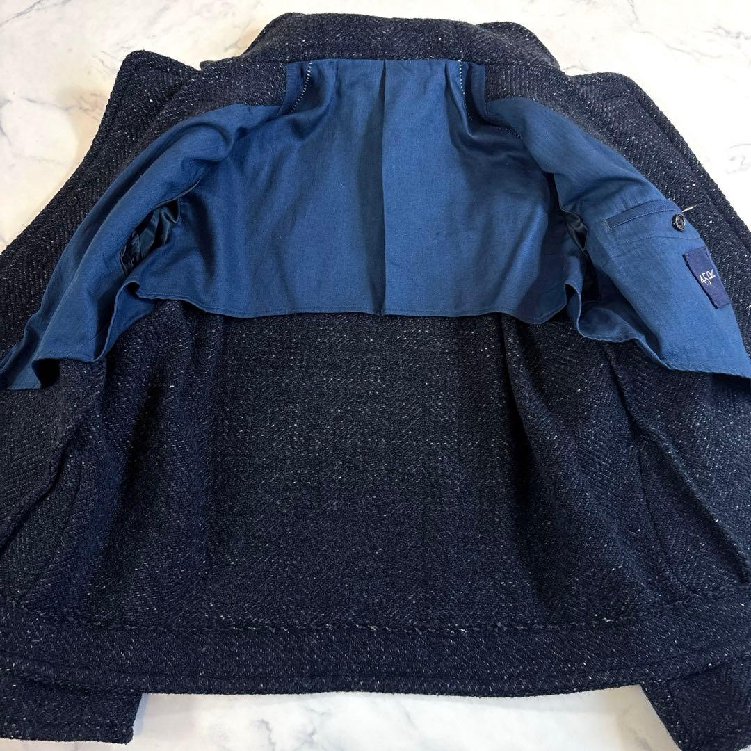 45R インディゴ染め ツイードメルトンのジャケット