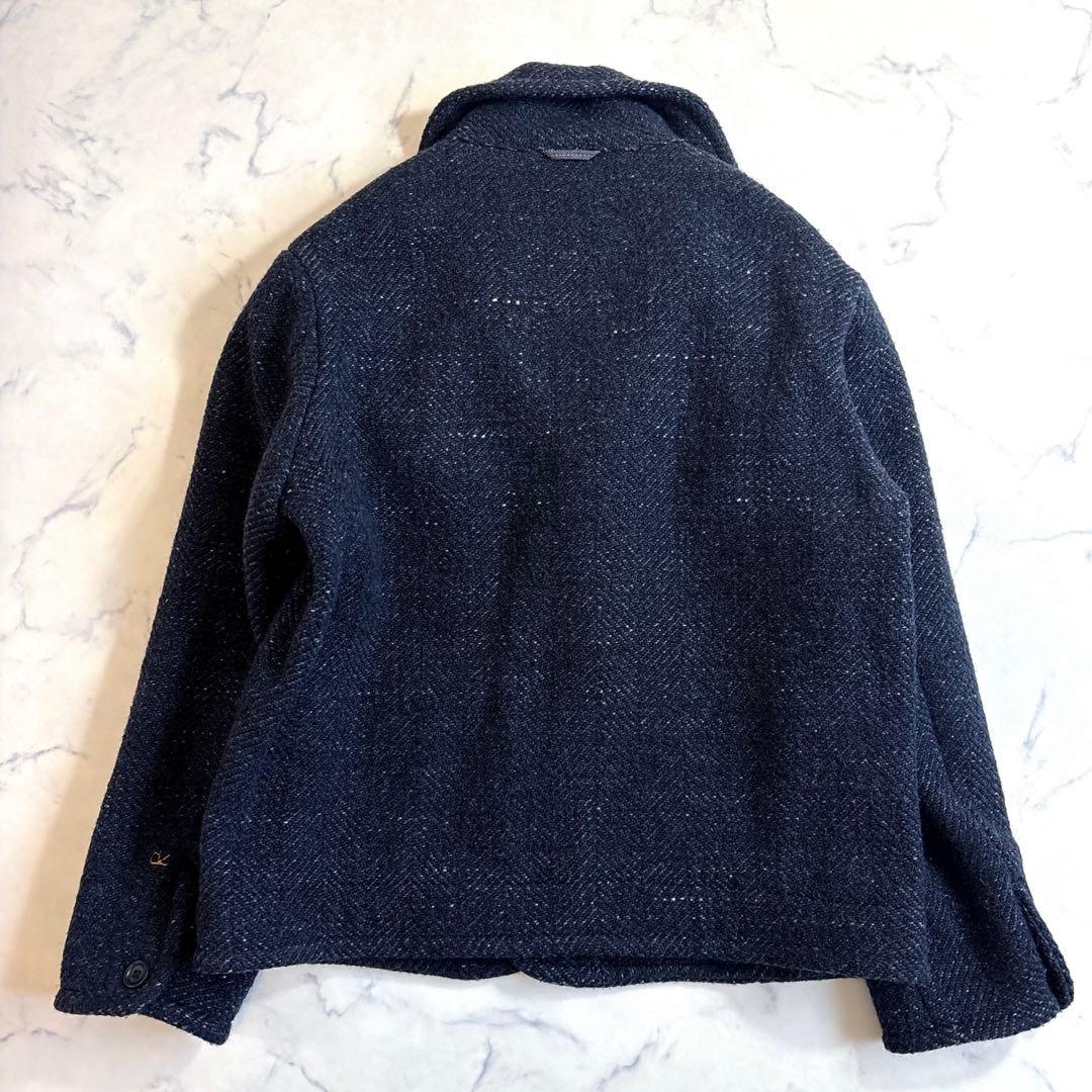 45R インディゴ染め ツイードメルトンのジャケット