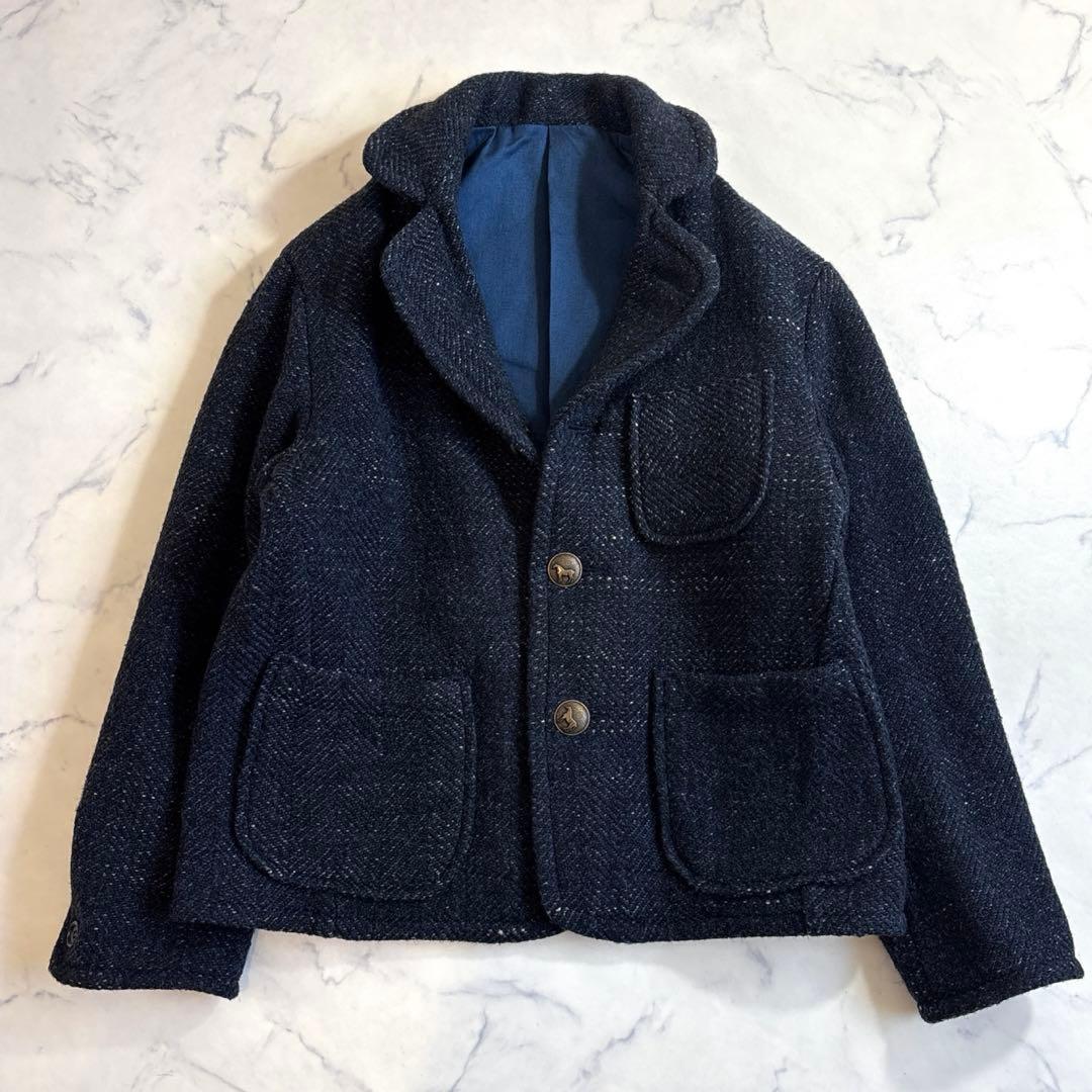45R インディゴ染め ツイードメルトンのジャケット