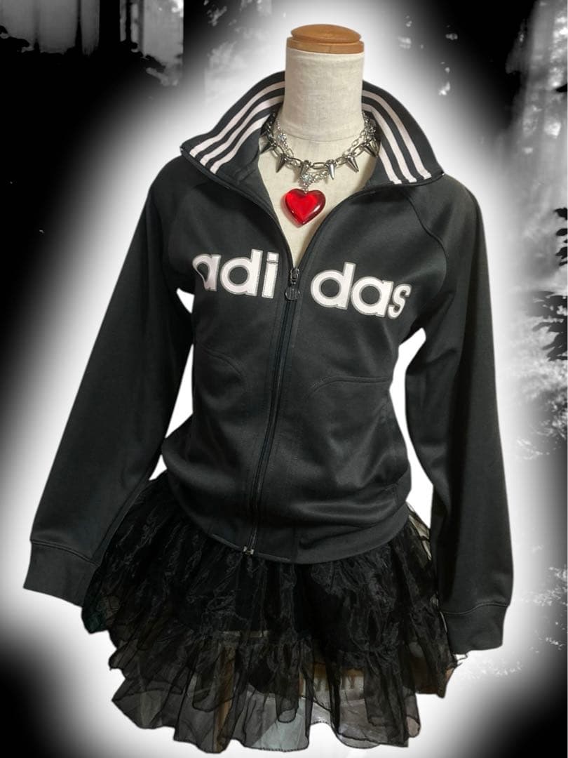 レアカラー3本線 adidasラメトラックジャケットy2kフェアリーグランジ古着