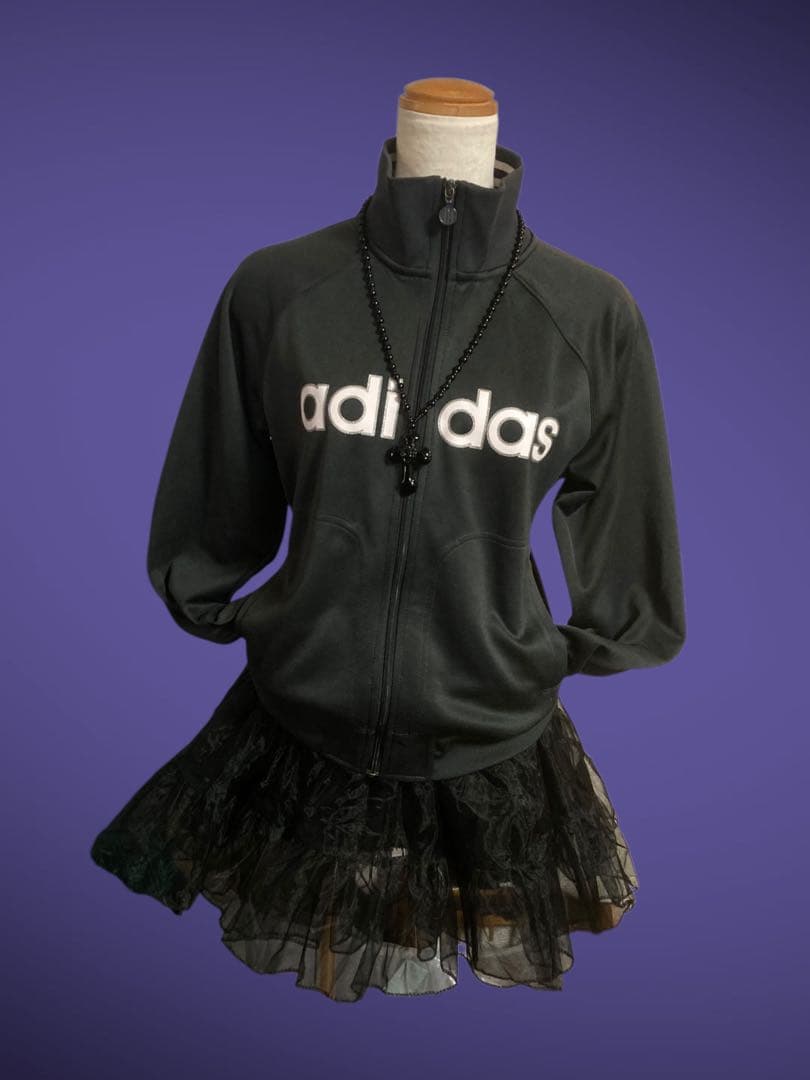 レアカラー3本線 adidasラメトラックジャケットy2kフェアリーグランジ古着