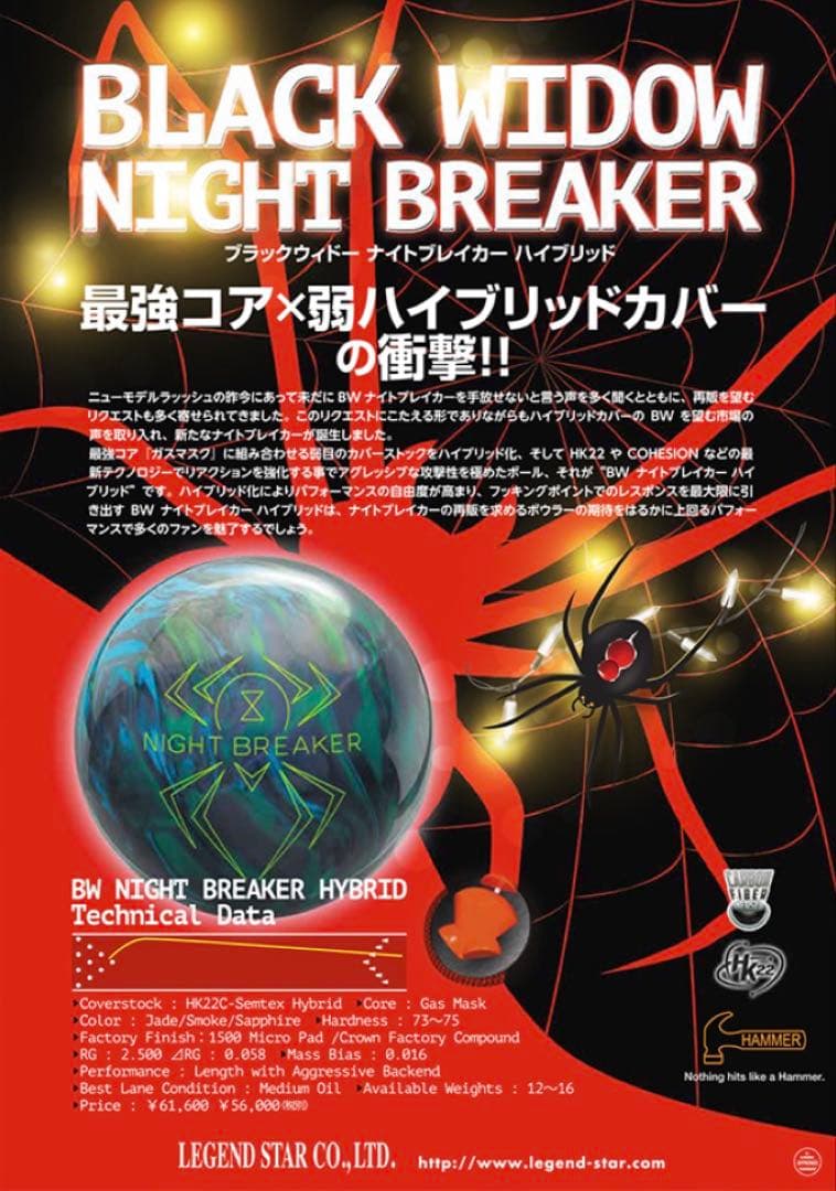 【ハイジ】ブラックウィドーナイトブレイカーハイブリッド15p