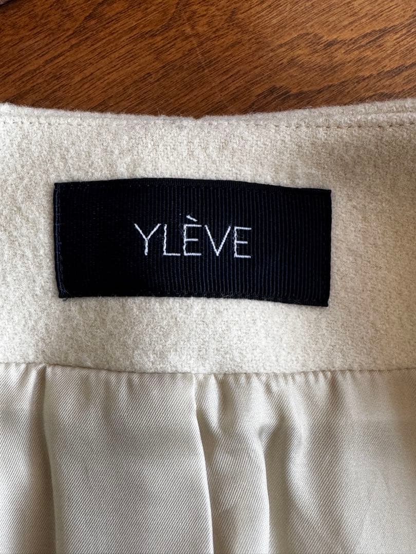 イレーヴ　メルトンノーカラーコート　オフホワイト