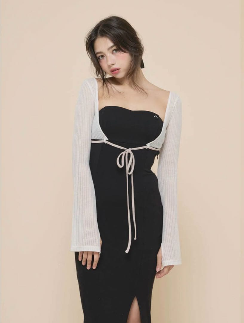 ワンピース Lona ribbon long dress andmary