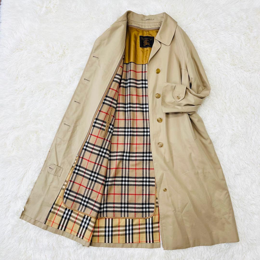 Burberry ステンカラーコート ノバチェックライナー付き ベージュ 15号