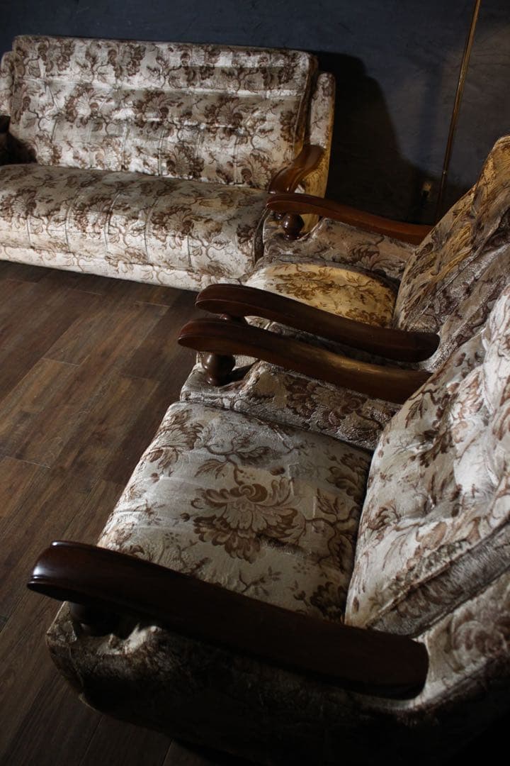 首都圏送無料〜カリモク　ヴィンテージ　3人掛け＋1人掛け×2 全クリーニング済み