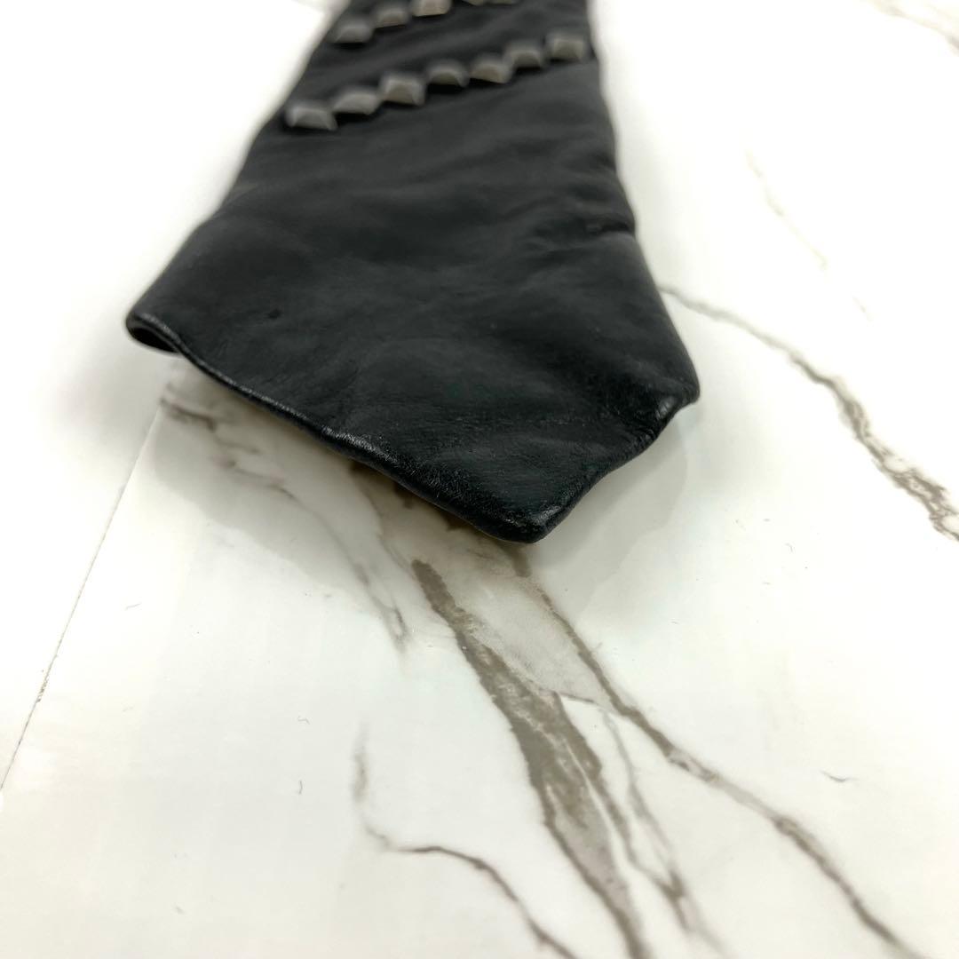 RDDR　未使用品　ディーゼル　ネクタイ　レザータイ　ナロータイ　ラムレザ