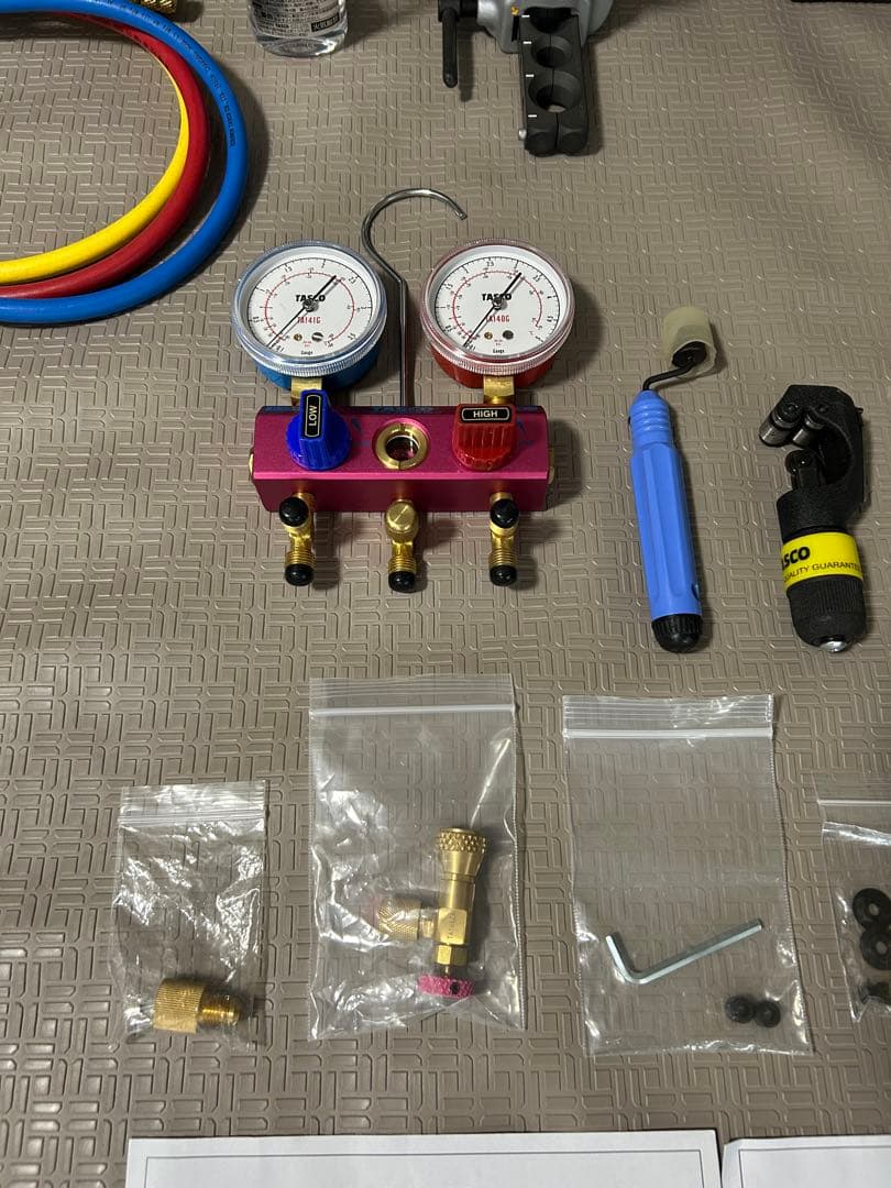 イチネン TASCO エアコン工具セット TA23AB 真空ポンプ逆止弁付 ほか