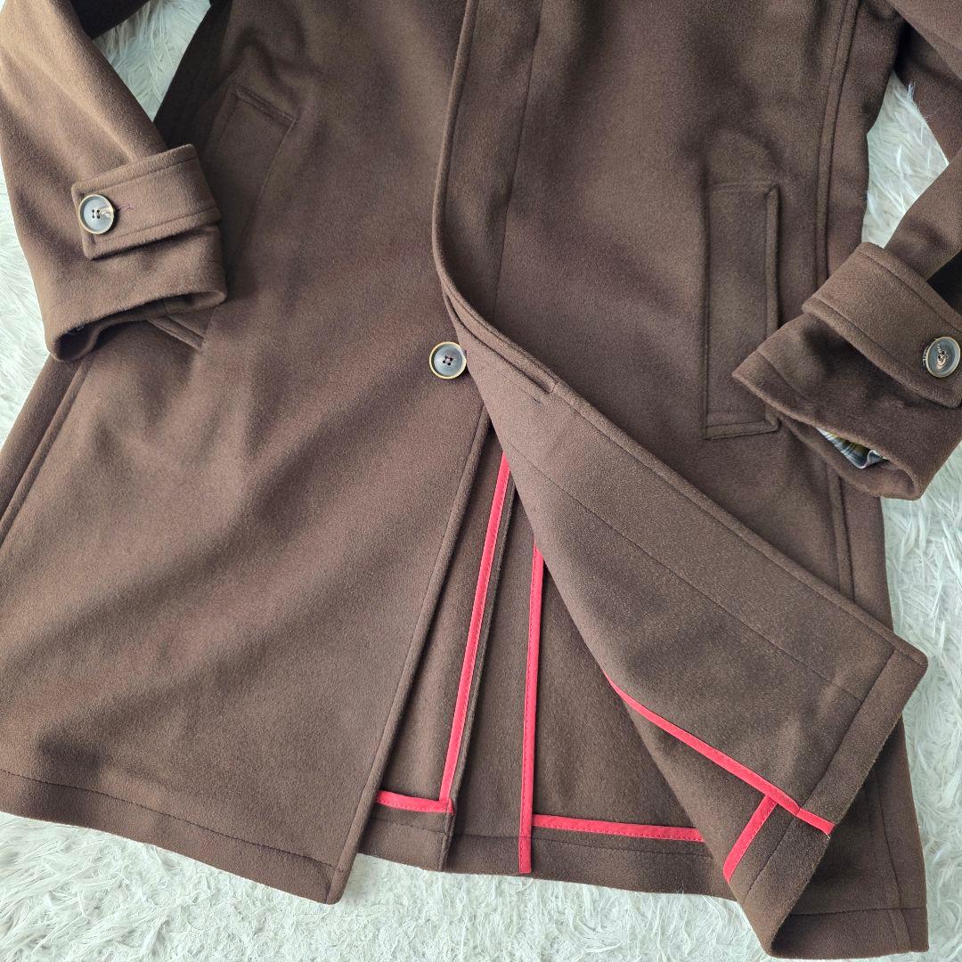 【美品/50】ボッテガマルティネーゼ バルカラーコート カシミヤ混 ブラウン系