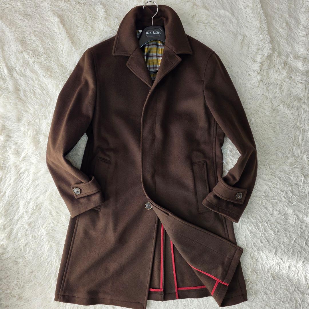 【美品/50】ボッテガマルティネーゼ バルカラーコート カシミヤ混 ブラウン系