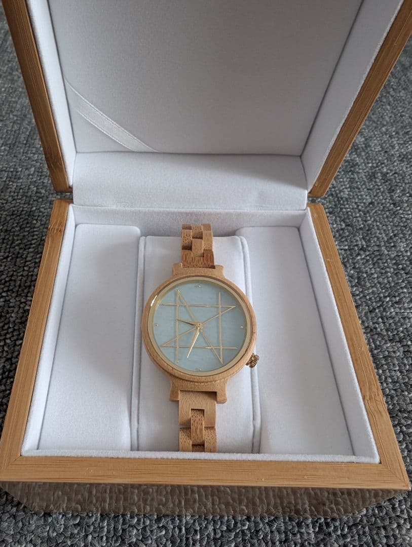 NOZ クオーツ／アクアマリン　バンブー天然木バンド 36mm 開封済み未使用