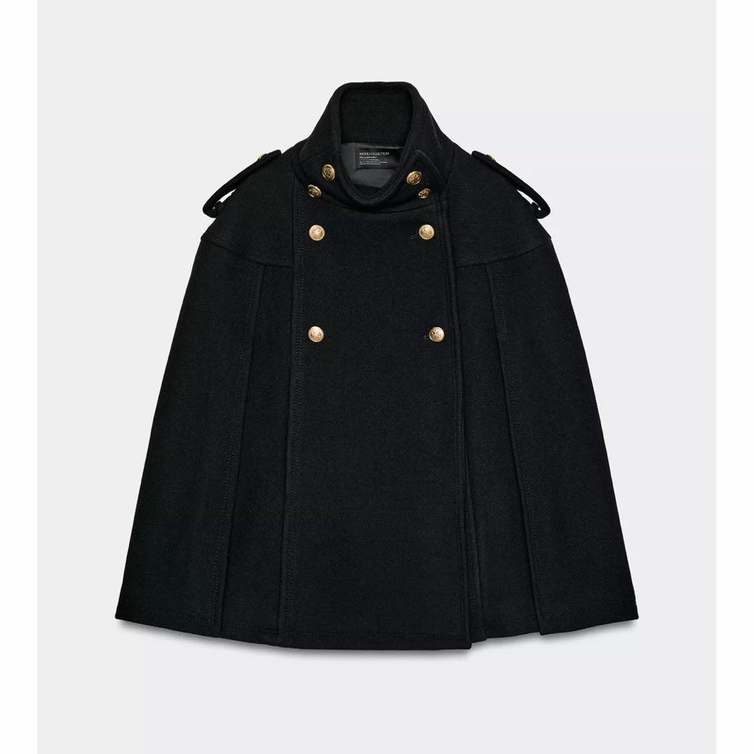 ZARA ウールブレンドケープ コート