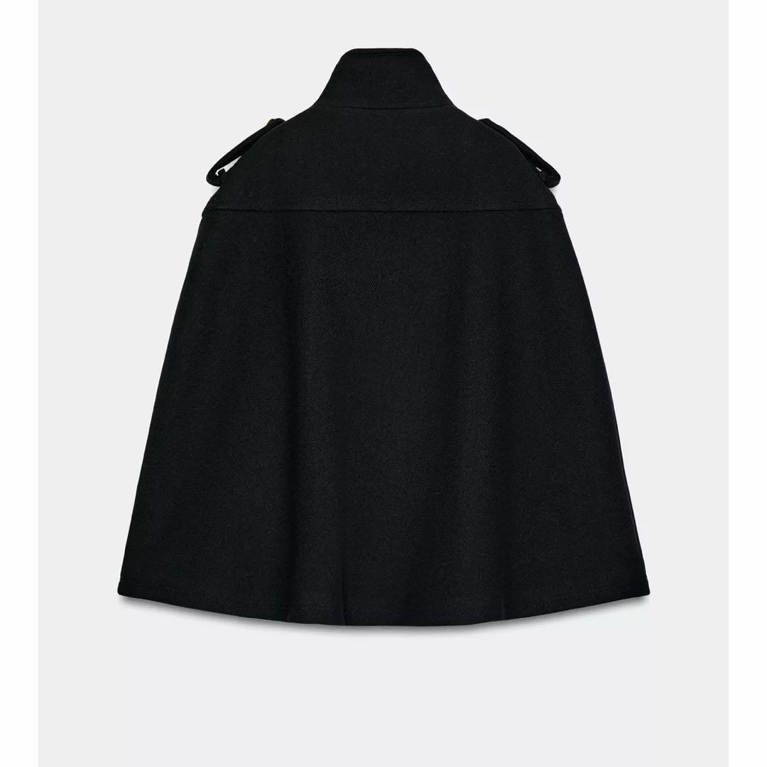 ZARA ウールブレンドケープ コート