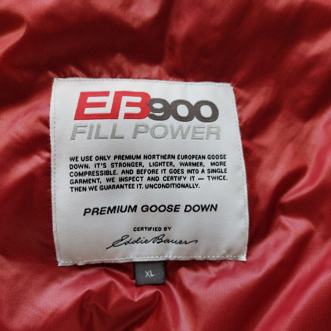 未使用級 高級グースダウン エディーバウアー ダウンベスト XL 赤
