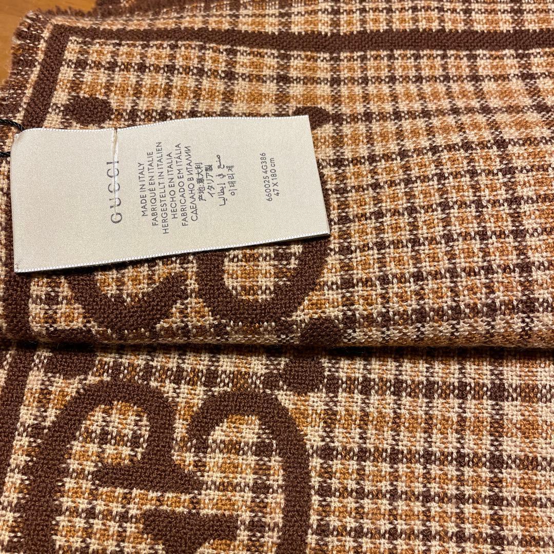 GUCCI GGロゴ マフラー ブラウン