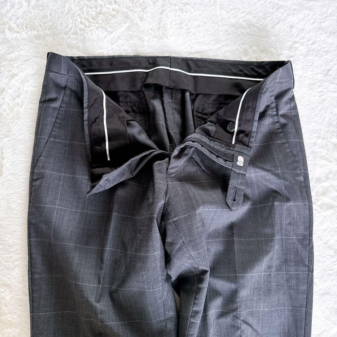 【スーツセレクト】スーツ 3ピース グレー ウィンドーペン Y6サイズ