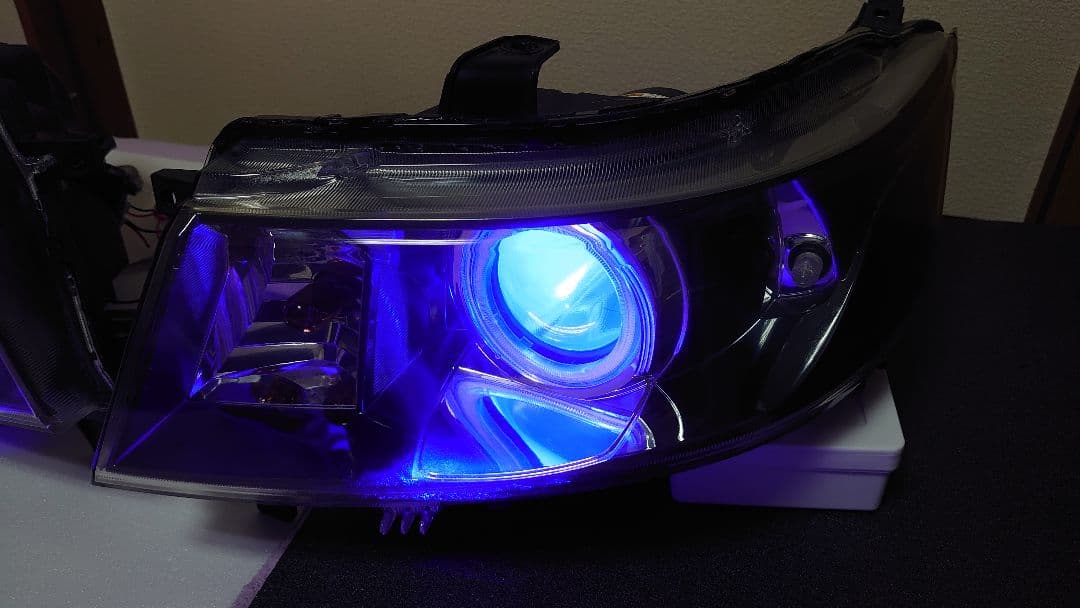 MH23S スティングレー ワンオフヘッドライト イカリング デビルアイ