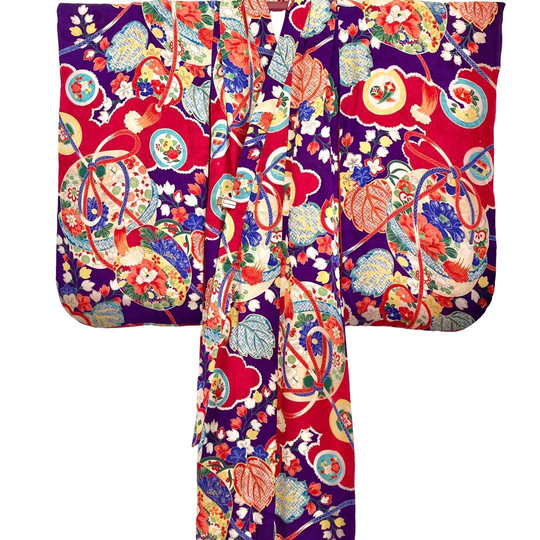 アンティーク3歳 女の子 子供着物 七五三 アンティーク着物 NO63