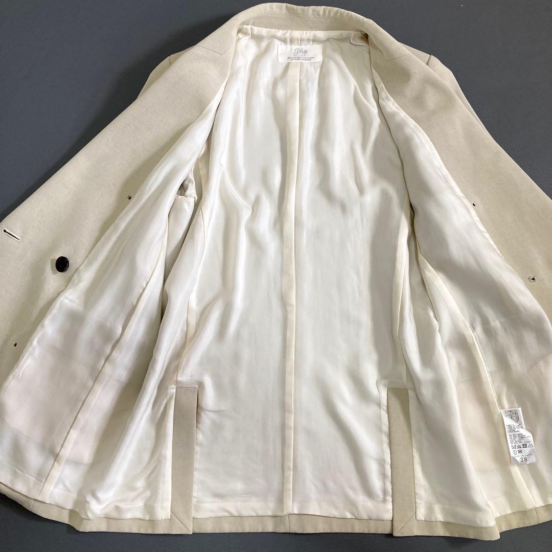 美品 プラージュ Plageエクリュ ダブルテーラードジャケット 38 ベージュ